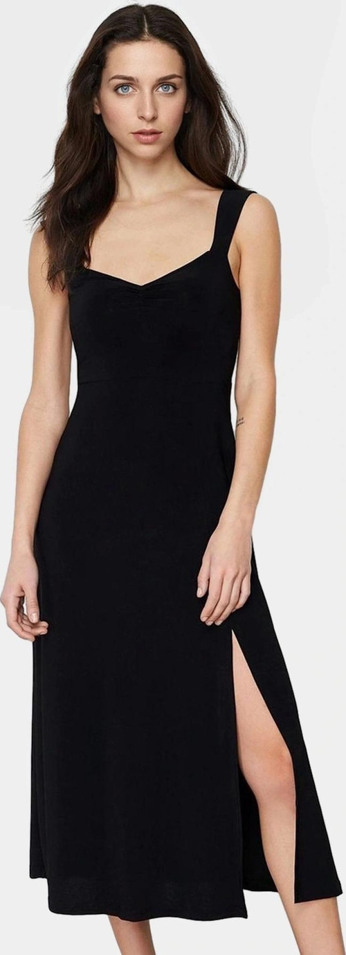 A line Kalp Yaka Midi Örme Elbise 96% Polyester Yazlık Günlük Kullanım İçin Zarifane Tasarım