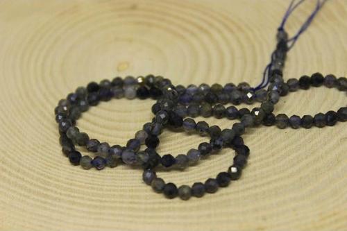 Su Safiri (İyolit) Taşı YARIM Dizi 3mm (17cm uzunluğundadır)