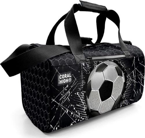Erkek Çocuk Spor ve Seyahat Çantası - Siyah Beyaz Futbol Desenli - 27539