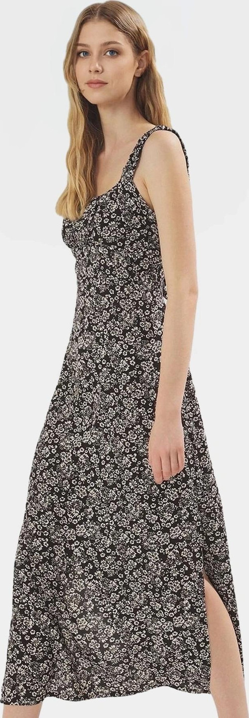 Yazlık Çiçekli A line Maxi Elbise Viskoz Kumaştan Rahat Günlük Stil Özel Tasarım