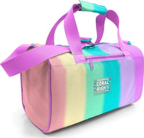 Kız Çocuk Spor ve Seyahat Çantası - Yeşil Pembe Çok Renkli Desenli - 27530