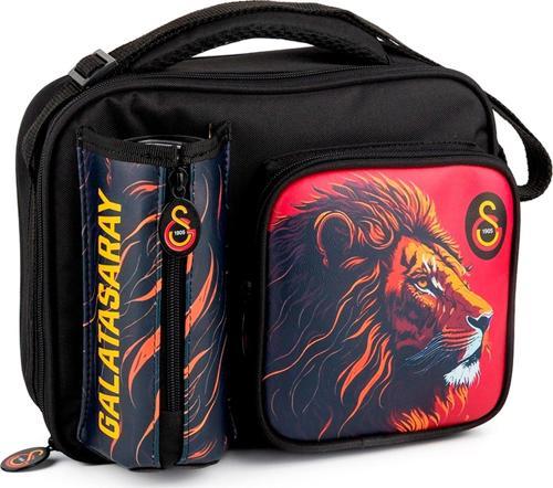 Galatasaray Aslan Baskılı Erkek Çocuk Suni Deri Beslenme Çantası - ME25562 - Matara Cepli