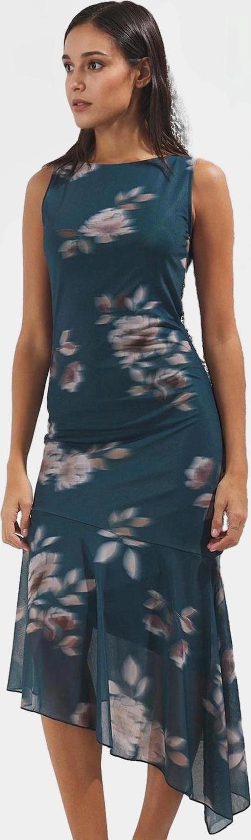 Asimetrik Midi Bodycon Elbise Örme Polyester Yazlık Günlük Dayanıklı Malzeme Premium Kalite