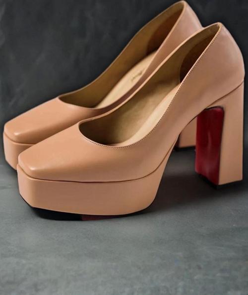 Kadın Elegant Ayakkabı Bebe Mavi Kalın Topuklu Ayakkabı Stiletto Özel Tasarım Abiye Ayakkabı
