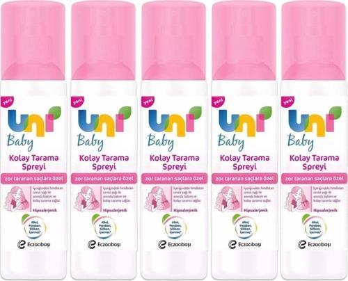 Kolay Saç Tarama Spreyi 200Ml (Yeni) Zor Taranan Saçlara Özel (5 Li Set)