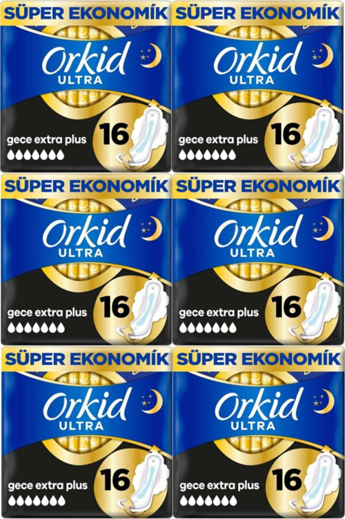 Ultra Extra Dörtlü Gece Extra Plus 5 No 16'Lı X 6= 96 Adet