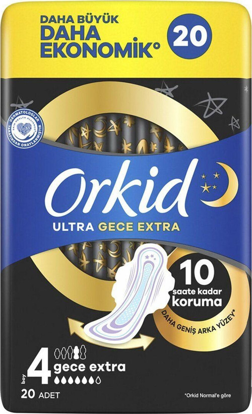 4 Numara Daha Ekonomik Ultra Gece Paket Ekstra Ped 20'Li