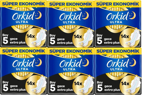 Ultra Hijyenik Ped Gece Ekstra Plus 14'Lü 6 Adet