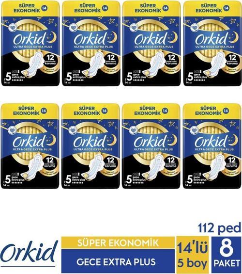 Süper Ekonomik Ultra Gece Extra Plus 14 Ad. 5 Boy X 8 Paket