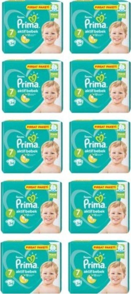 Bebek Bezi Aktif Bebek 7 Beden 34 Adet 10'Lu Paket 340 Adet