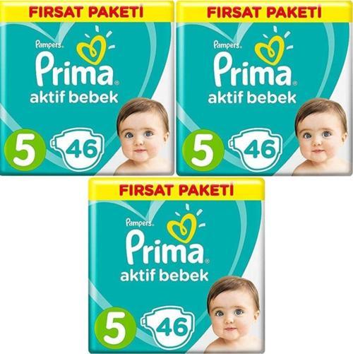 Bebek Bezi Aktif Bebek 5 Beden 138 Adet (46X3)