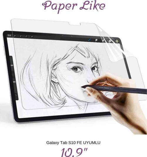 Galaxy Tab S10 FE Uyumlu 10.9" Gerçek Kağıt Hissi Parlama Önleyici Paper Like Ekran Koruyucu