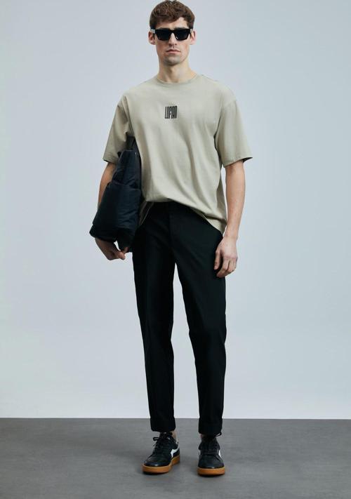 Erkek Helıx Modern Grafik T-Shirt 111020245 Bej