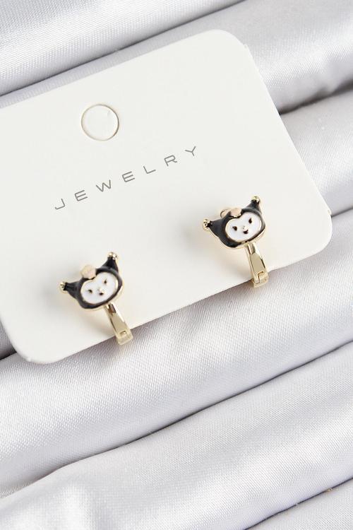 Pirinç Kuromi Model Gold Renk Çocuk Küpe - EBJ250711W36567