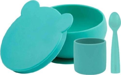 Nessiworld OiOi Blw I Silikon Beslenme Seti 3'Lü (Kaseli) Aqua Green
