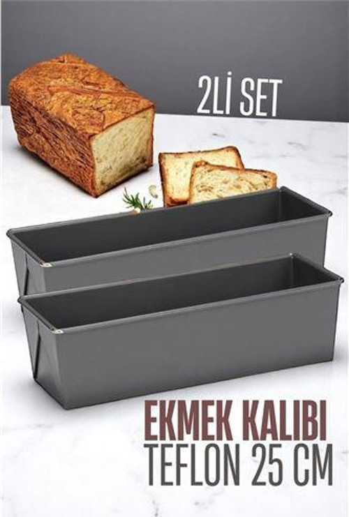 Teflon Ekmek Pişirme Kalıbı Evde Ekmek Yapımı Kalıbı 25 CM 2 Adet
