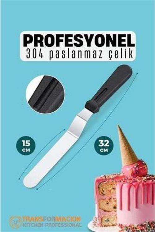 Pasta Spatulası Profesyonel 304 Paslanmaz Çelik 32 Cm