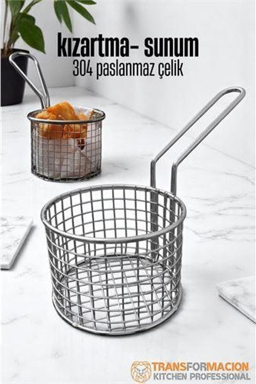 Patates Kızartma Süzgeci - Sunum Süzgeci 304 Paslanmaz Çelik