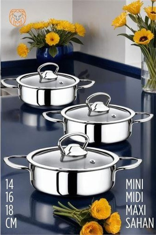 Sahan Tencere Mini Midi Maxi 3'lü SET