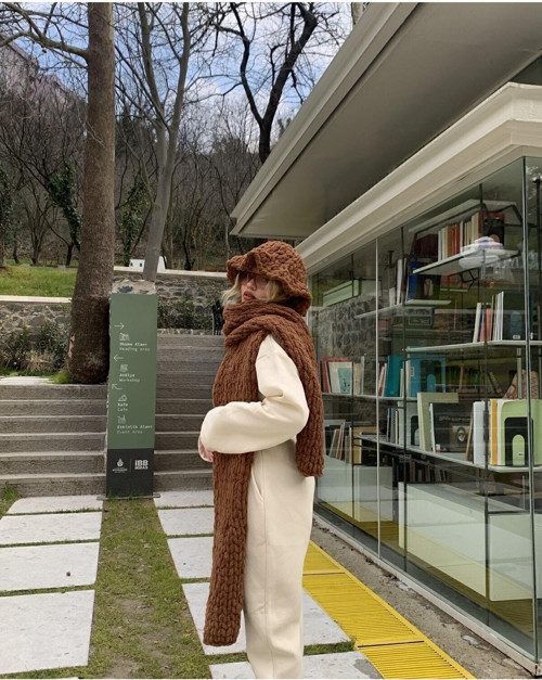 Peluş Örgü Atkı Şal Mbcr