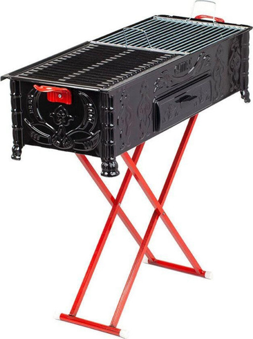 Mangal C85 Çift Izgaralı (Telızgara-Yağdanlıklı ) Portatif Ayaklı 33*80 Mangal