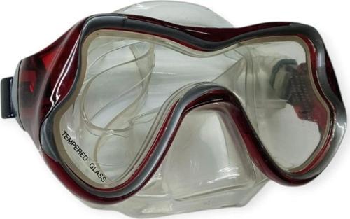 Star Diving Temper Camlı Dalış Maskesi Yetişkin - 51709-KIRMIZI