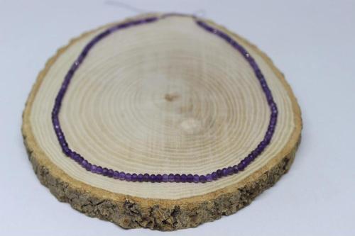 Ametist Taşı Rondela Faset Kesim 3.5*2.5mm YARIM Dizi (17cm uzunluğundadır)