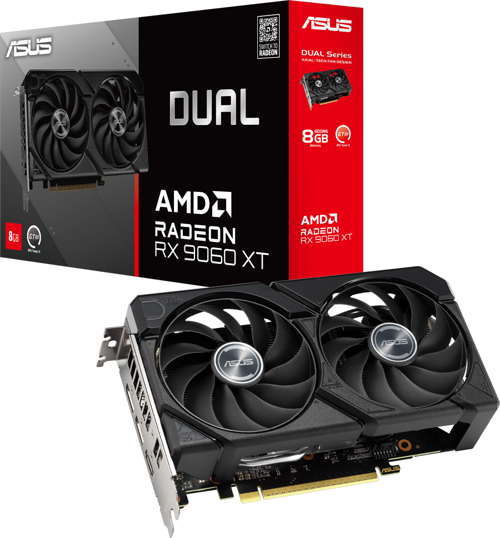 DUAL-RX9060XT-8G, 8Gb, 128Bit, GDDR6, 1xHDMI, 2xDP, GAMING Ekran Kartı
