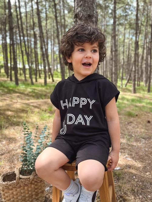 Kapüşonlu Yazlık Baskılı Takım 2404KPSNYZLYK