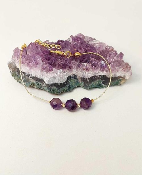 Ametist Taşı Tasarım Bileklik (43650)