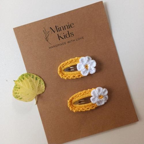 Minniekids Kız Çocuk Bebek 2 Li Papatyalı Örgü Çıtçıt