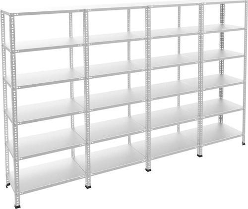 6 Katlı 4'lü Galvaniz Çelik Raf - Depo, Arşiv, Kiler, Dosya, Market Rafı