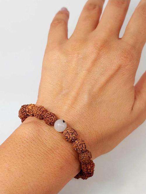 Beril Taşlı Rudraksha Tohum Unisex Bileklik 8mm