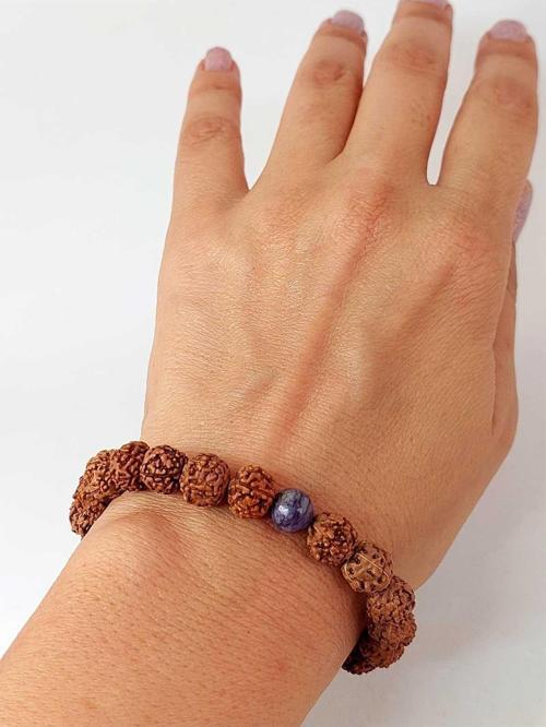 Çeroit Taşlı Rudraksha Tohum Unisex Bileklik 8mm