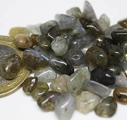 Delikli Labradorit Taşı Mini Boy 50 Adet