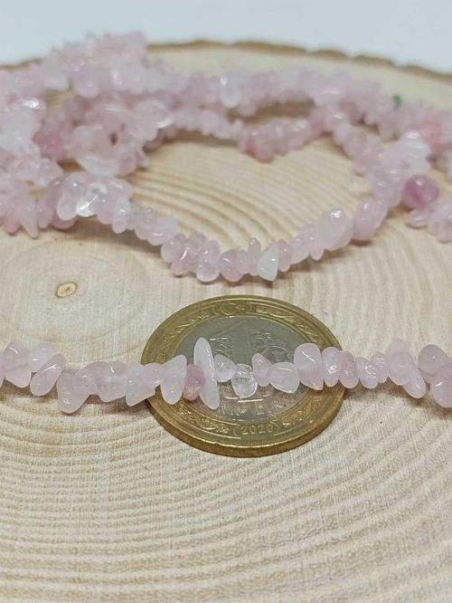 Delikli Pembe Kuvars Taşı Minik Boy 4-6mm Aralığı Şekilsiz Taşlar 50 Adet