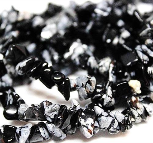 Kar Tanesi Obsidyen Taşı Doğal Küçük Taşlar Dizi - 80cm