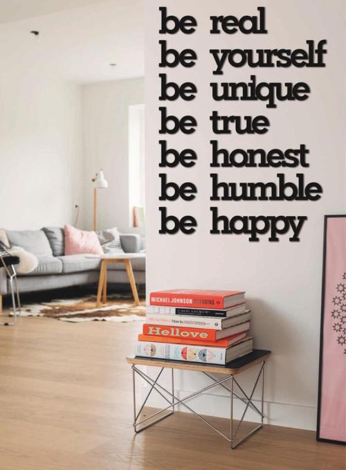 Be Real Be Yourself Ahşap Tablo Duvar Yazısı MDF Tablo Dekoratif Tablo