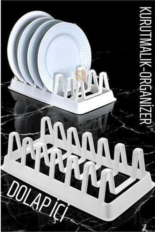 Tabak Düzenleyici Kurutmalık Dolap İçi Tencere Kapak Organizer BEYAZ