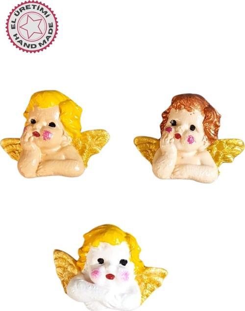 - Ayşe 7362 5742 El Yapımı 3'lü Sevimli Melek Magnet Seti - 4 x 5 cm