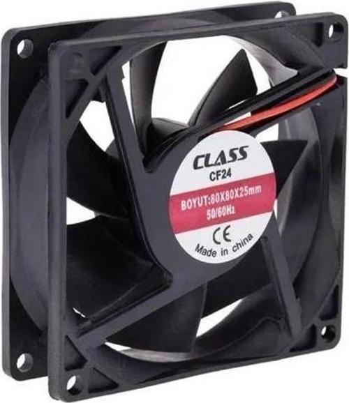 Class CF-241 DC12V 80x80x25mm Aksiyel Fan 20 cm Siyah Kırmızı Güç Kablolu Bilgisayar Soğutucu Fan