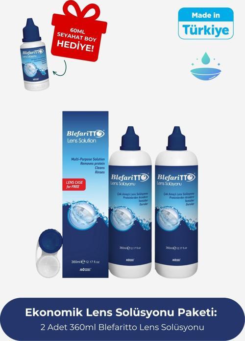 360 ml 2 Adet Lens Solüsyonu Çanta Boy 60 ml Çanta Boy Hediye Son Kullanım Tarihi: 01.2027