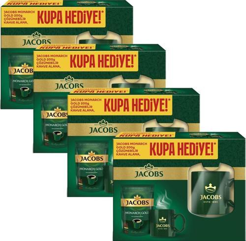 Monarch Gold 200 gr Çözünebilir Kahve + Kupa Hediyeli x 4 Adet
