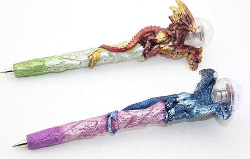 Dragonlu Polyester Işıklı Tükenmez Kalem