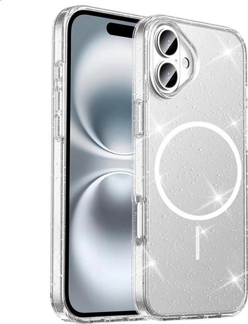 ​Apple iPhone 16 Plus Kılıf M-safe Şarj Özellikli Parlayan Simli Saydam Renkli Zore Maris Kapak