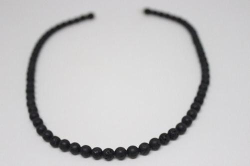 Lav Taşı Kolye 6 Mm Kehribar Klipsli