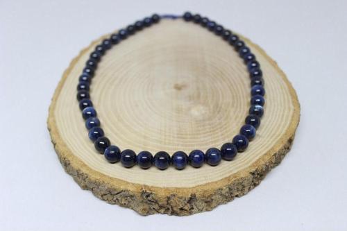 Kyanit Taşı Koyu Renk Yarım Dizi 8mm (18cm Uzunluğundadır)