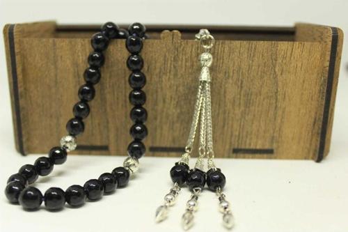 Onix Taşı Tesbih Faset Kesim 8 mm Ahşap Kutulu
