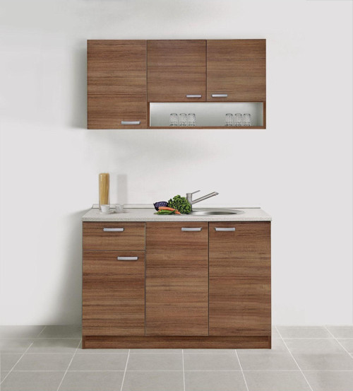 Summer Mutfak Dolabı Teak 120 Cm Laminat Tezgah Dahil