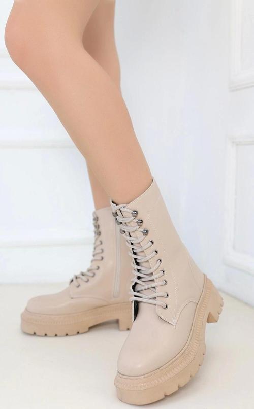 Caxa Nude Cilt Bağcıklı Bot